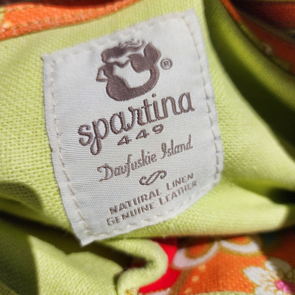 Spartina 449 Daufuskie Island linen Boho Cottagecore Floral purse tote bag Tassl - Picture 8 of 13